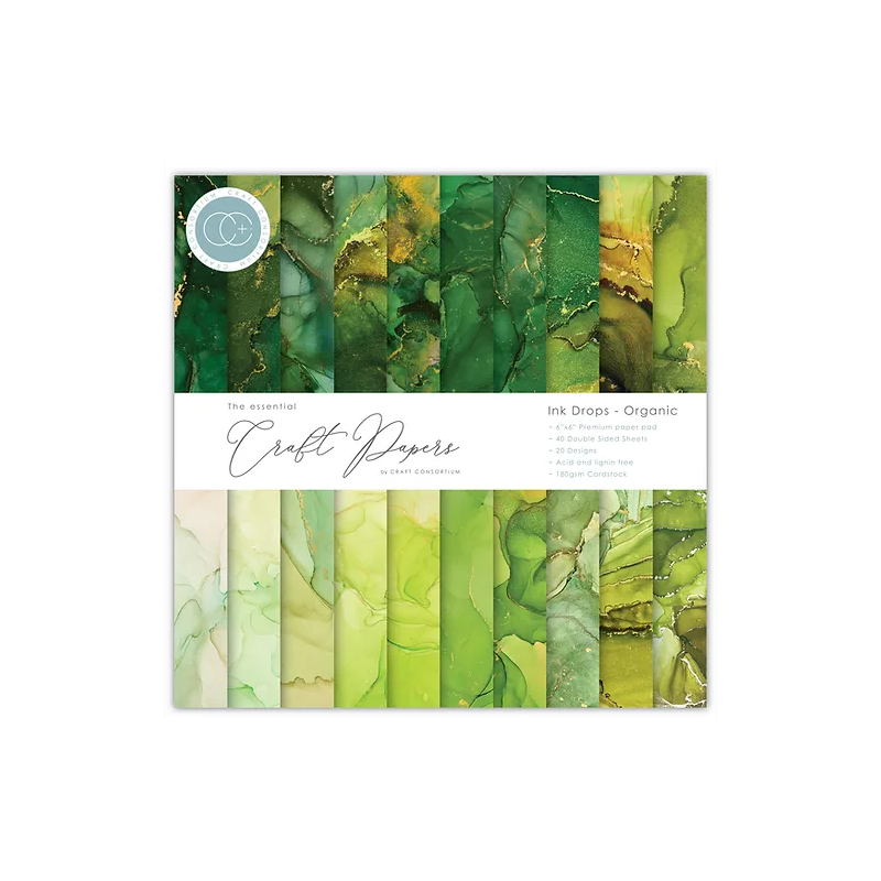 Craft Consortium 6x6  The Essential Craft Papers  - Ink Drops - Organic