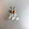 Mini glass bottles with cork & screw hanger 2 pcs 12423-2311 17x21mm