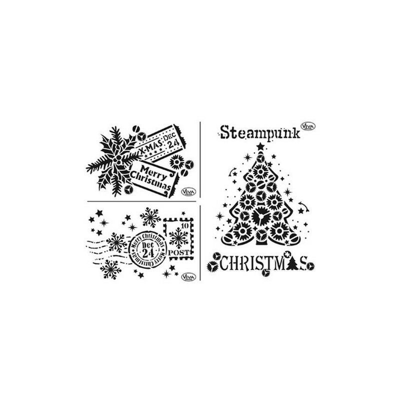 Viva Stencil, A4 21x30 cm, , Steampunk Christmas