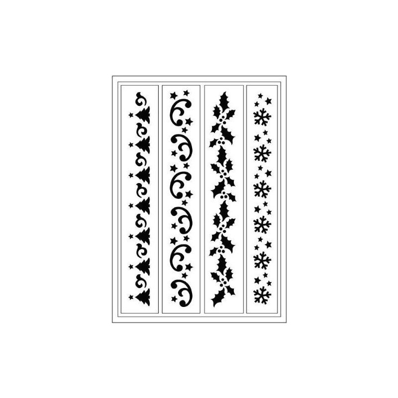 Viva Décor 400401100 Christmas Border Flex Stencil Set A5