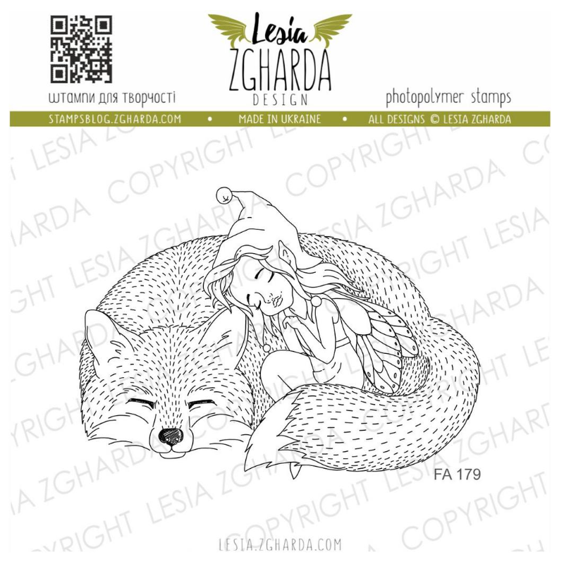 Leslia Stamp "Girl elf with a fox"