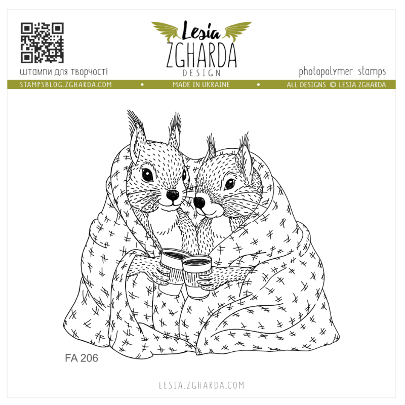 Lesia Stamp "Cozy Squirrels Hugs"