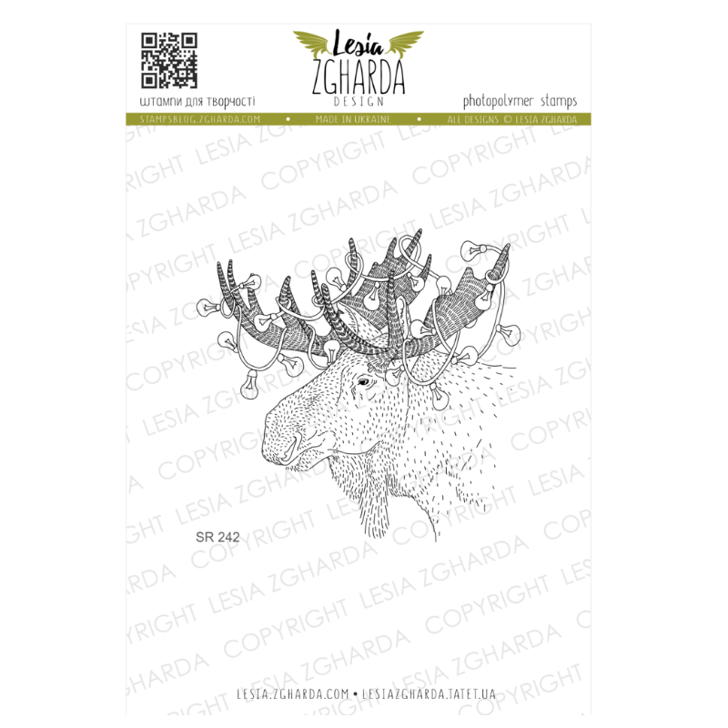 Lesia Stamp "Christmas moose"