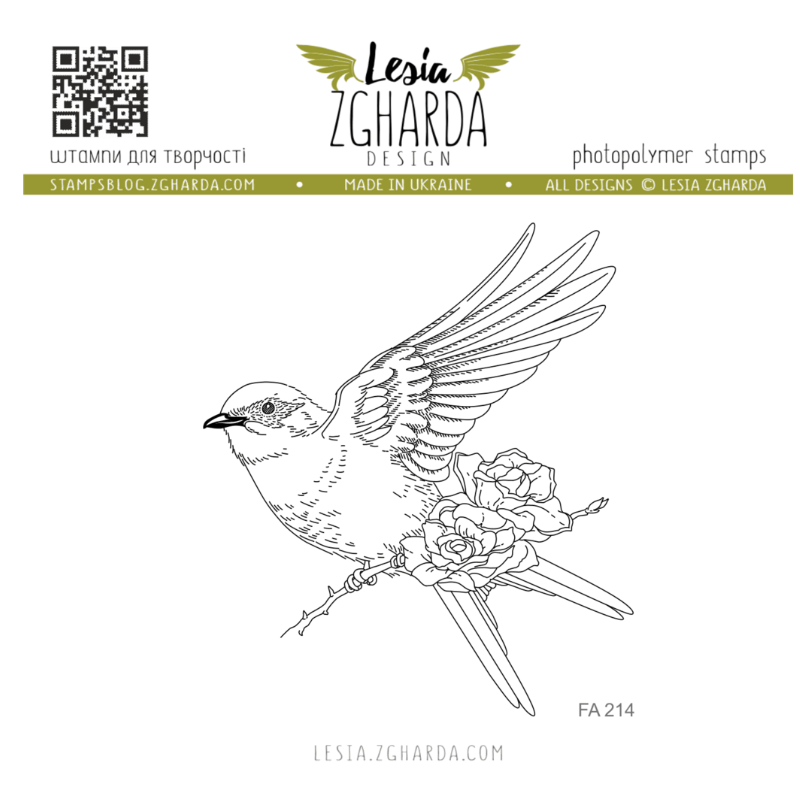 Lesia Stamp "Bird with Flowers"
