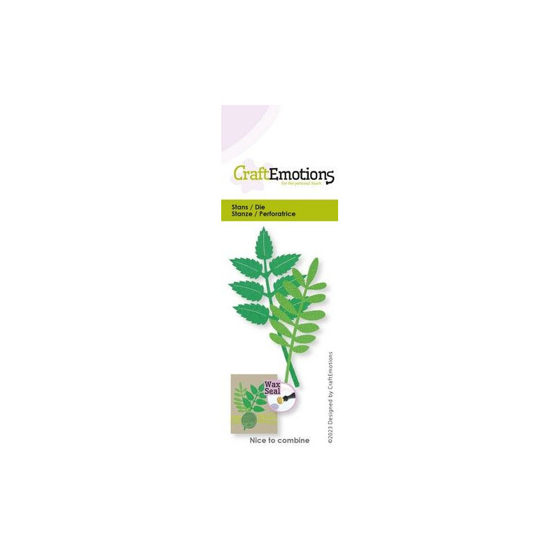 CraftEmotions Die - Twigs with leaves Card 5x10cm Great for Wax Seal