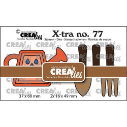 Crealies Xtra Watering can & Garden tools CLXtra77 37x60mm - 2x 16x49mm