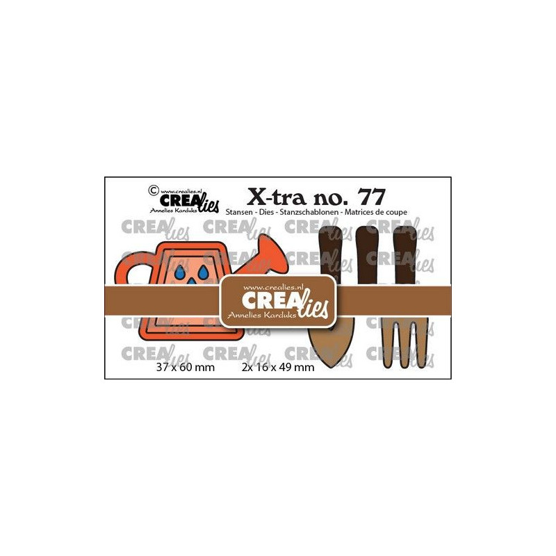 Crealies Xtra Watering can & Garden tools CLXtra77 37x60mm - 2x 16x49mm