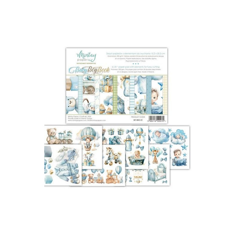 Mintay 6 x 8 Book - elements for precise cutting - Baby Boy MT-BBO-01
