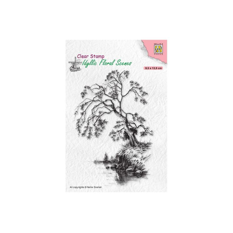 Nellie's Choice • Idyllic Floral Scenes Clear Stamps Tree on Waterside