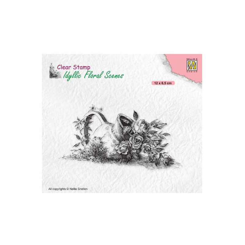 Nellie's Choice • Idyllic Floral Scenes Clear Stamps Vase with Roses