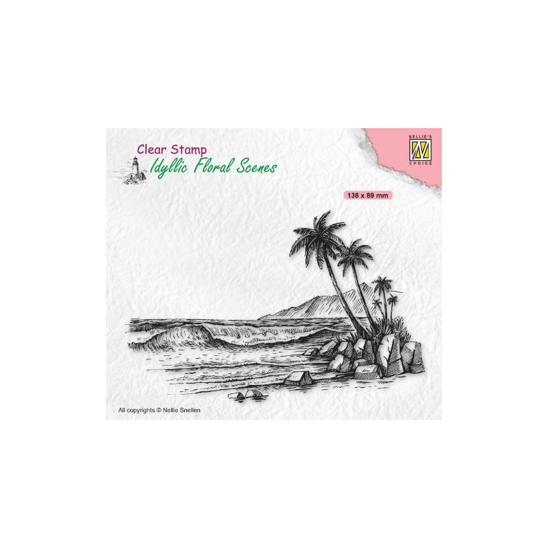 Nellie's Choice • Idyllic Floral Scenes Clear Stamps Tropical Coast