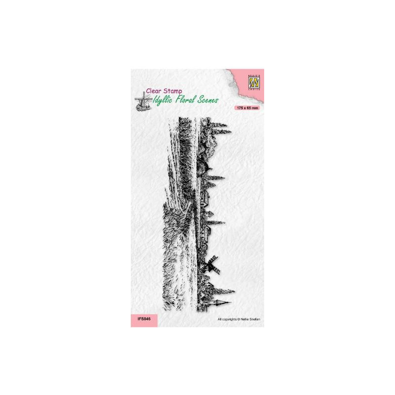 Nellie's Choice • Idyllic Floral Scenes Clear Stamps Slimline A Village in Those Days