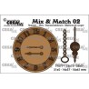 Crealies Mix & Match clock with chain and pendulum  31x5 - 77x77mm