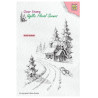 Nellie's Choice • Idyllic Floral Scenes Clear Stamps Wintery House (95x138mm)