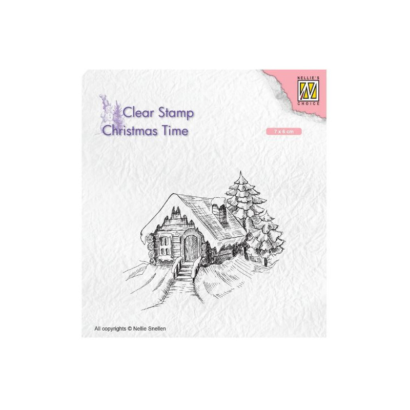 Nellie's Choice • Christmas Time Clear Stamps Cosily Snowy Cottage (7x6cm)