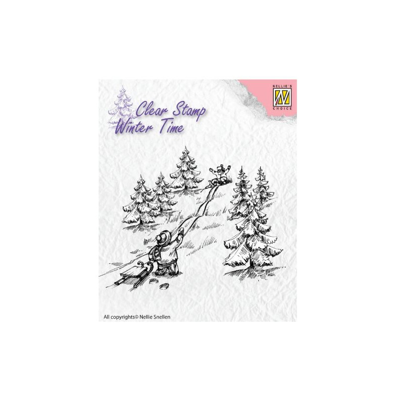 Nellie's Choice • Winter Time Clear Stamps Sledge Fun