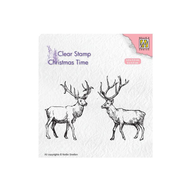 Nellie's Choice • Christmas Time Clear Stamps Two Reindeer (4,5x5,5cm Plus 6x4,5cm)
