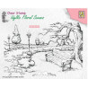 Nellie's Choice • Idyllic Floral Scenes Clear Stamps Wintery Park with Bench 135x90mm