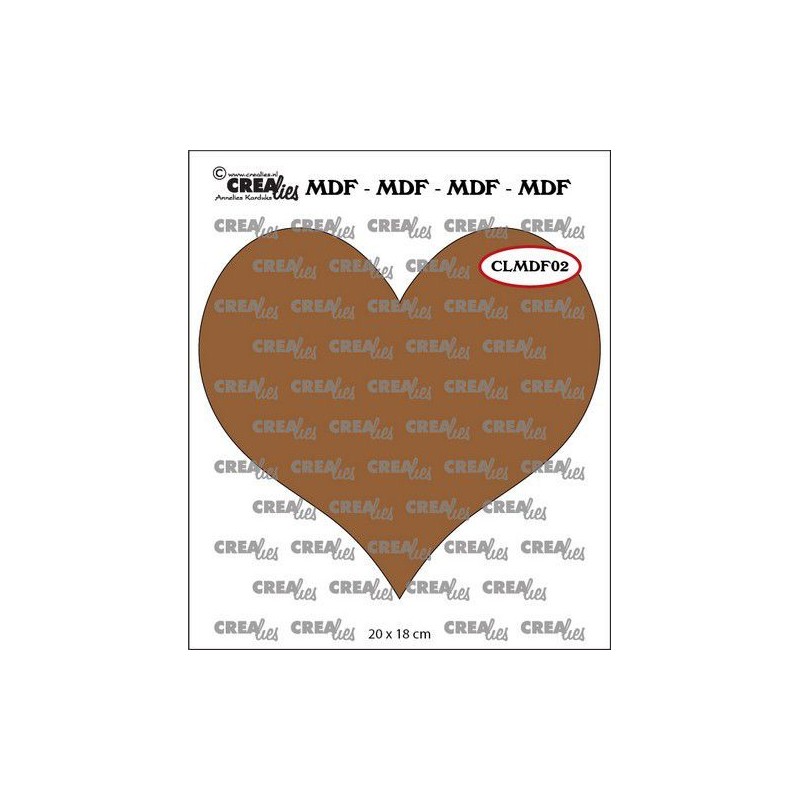 Crealies MDF heart 20 x 18cm