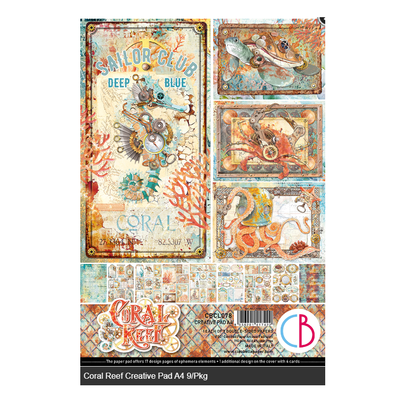 Ciao Bella CORAL REEF CREATIVE PAD A4 9/PKG