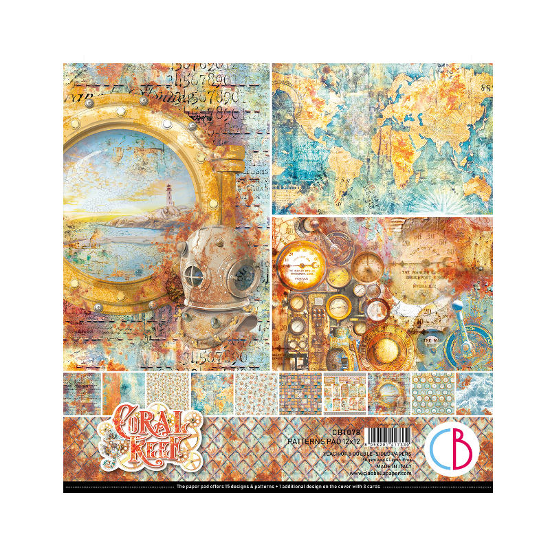 Ciao Bella CORAL REEF PATTERNS PAD 12"X12" 8/PKG