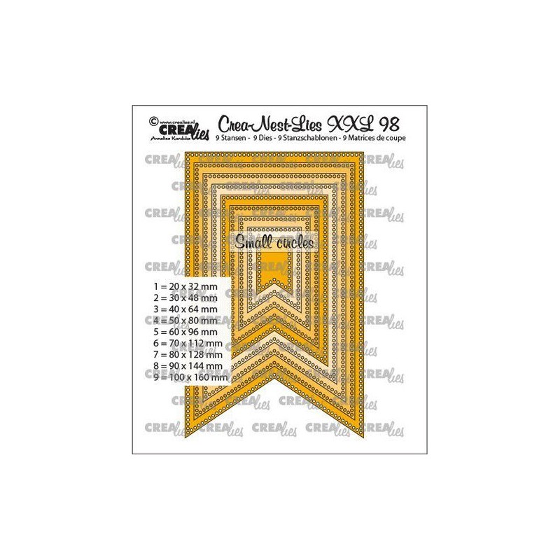 Crealies Crea-Nest-Lies XXL Fishtail banner with small circles(9x)