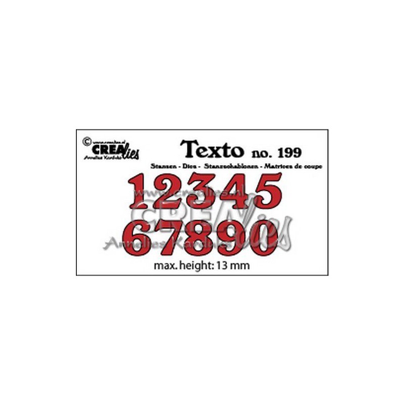 Crealies Texto Dies: numbers medium max. height: 13 mm