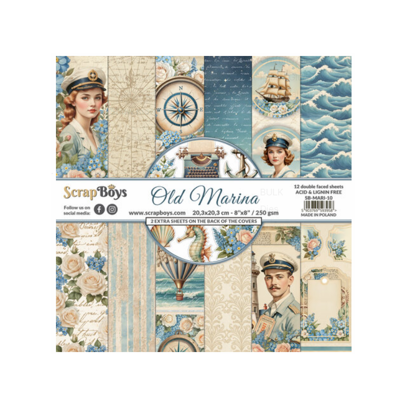 ScrapBoys Old Marina 8x8 Inch Paper Pad (SB-MARI-10