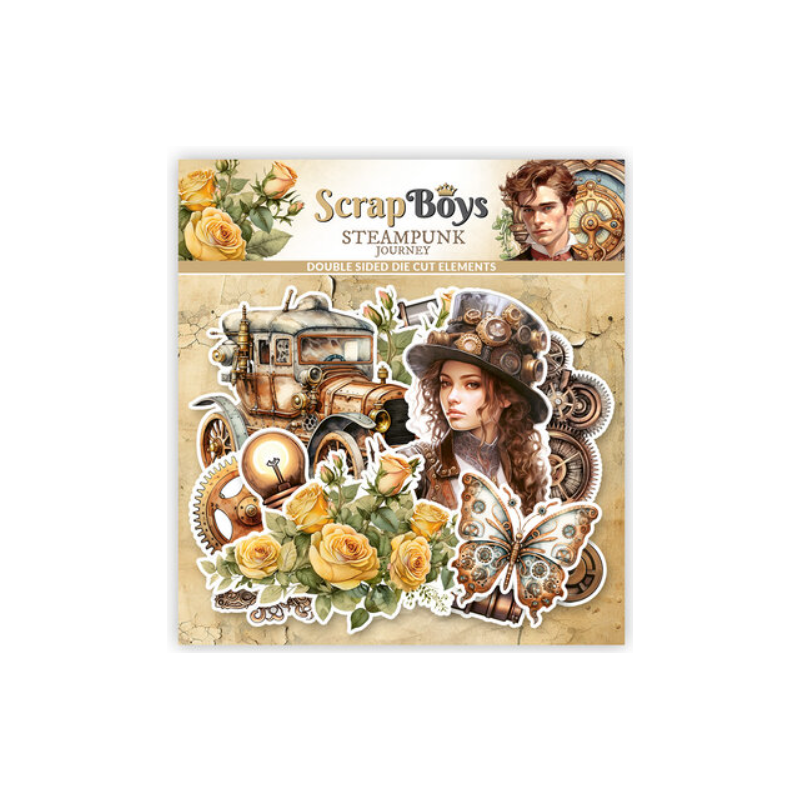 ScrapBoys Steampunk Journey Double Sided Die Cut Elements (40 pcs) SB-STJO-12