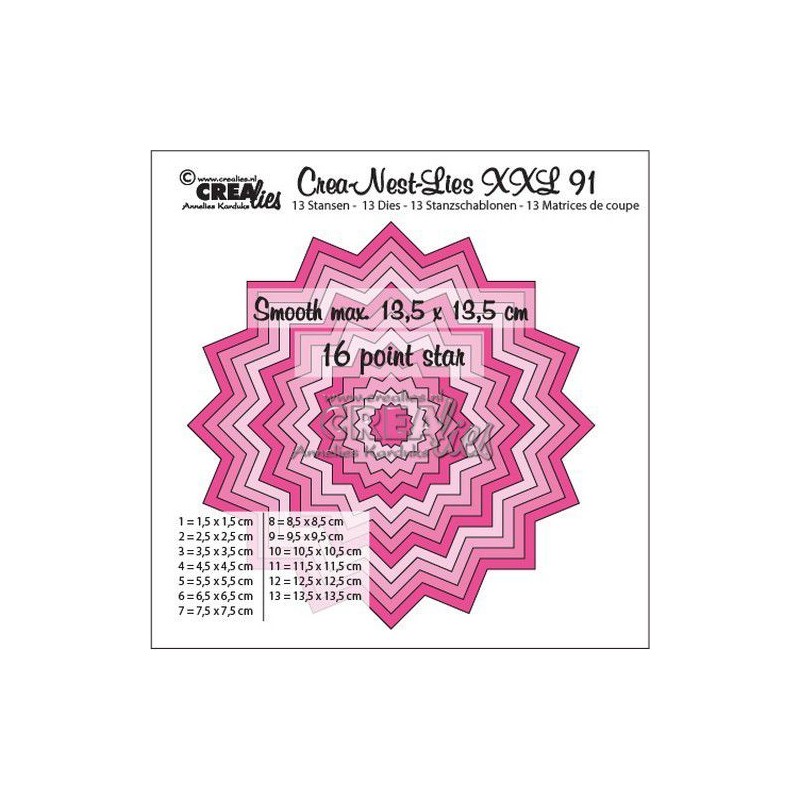 Crealies Crea-Nest-Lies XXL no 91 smooth 16 point star