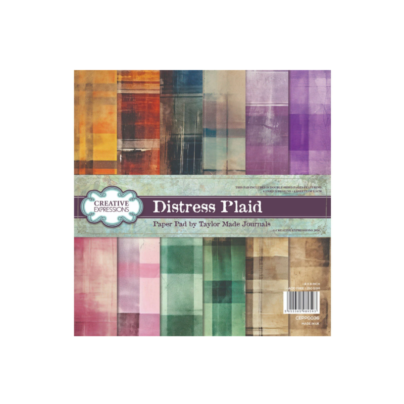 Creative Expressions • 8x8 Taylor Made Journals Paper Pad Distress Plaid