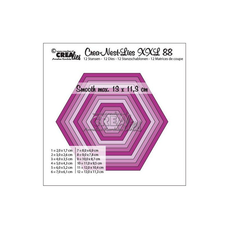 Crealies Crea-Nest-Lies XXL no 88 smooth hexagons