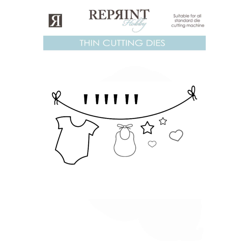 Reprint - Dies -  Babyklädstreck - 103x44 mm  RD085