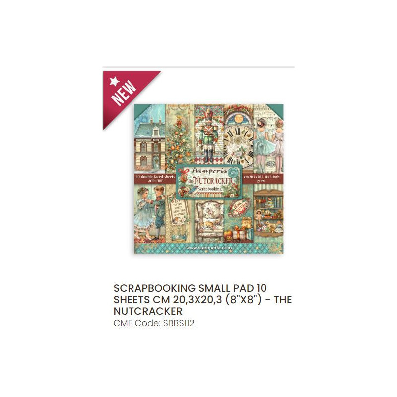 Stamperia  10 sheets cm 20,3X20,3 (8"X8") - The Nutcracker