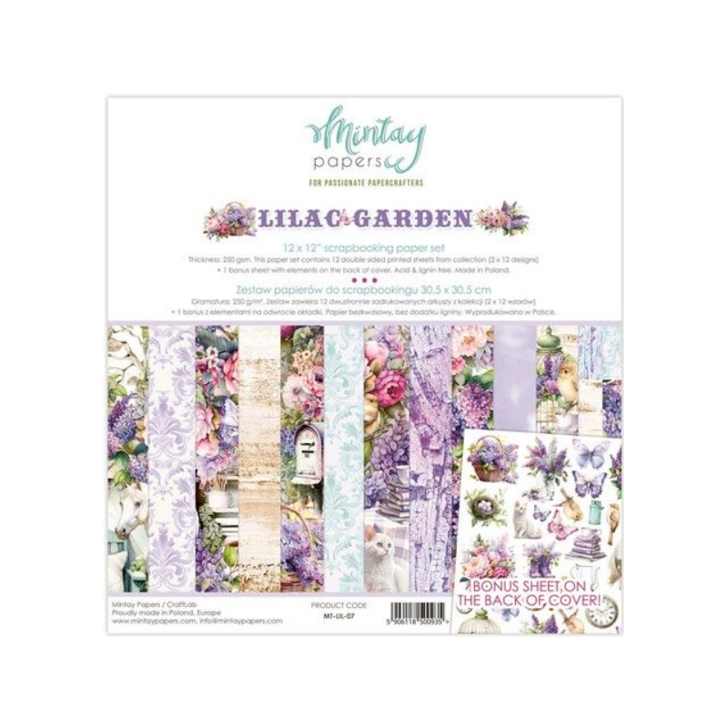 Mintay 12 x 12 Paper Set - Lilac Garden MT-LIL-07