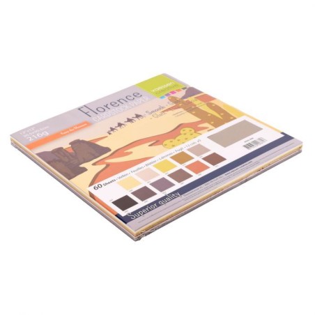 Vaessen Florence • Cardstock smooth 30,5x30,5cm 12x5 st. Earth tones