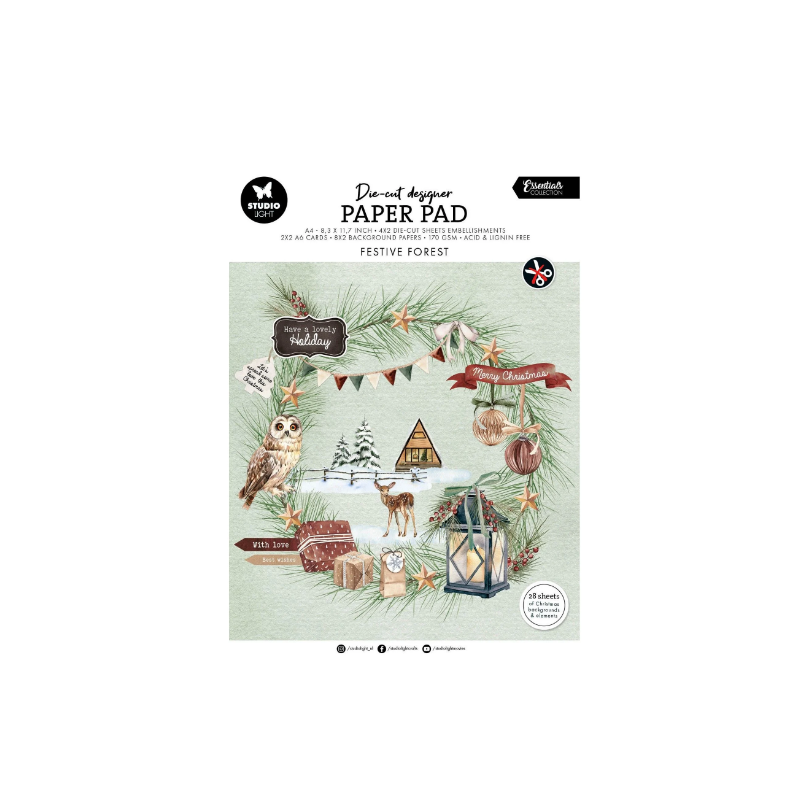 Studio Light • Essentials A4 Die-cut Designer PP Festive Forest