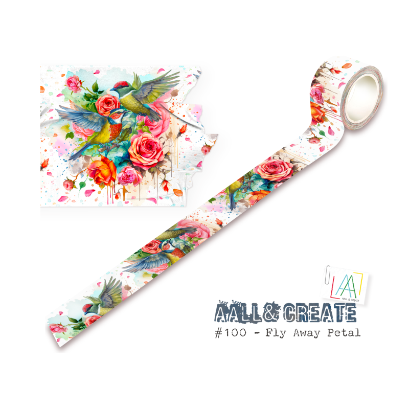 Aall and Create Washi Tape 25mm 10m Fly Away Petal  AALL-MT-100