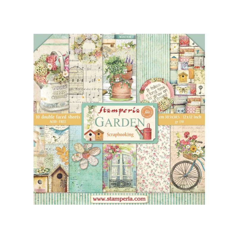 Stamperia Garden 12x12 Inch Paper Pack SBBL43