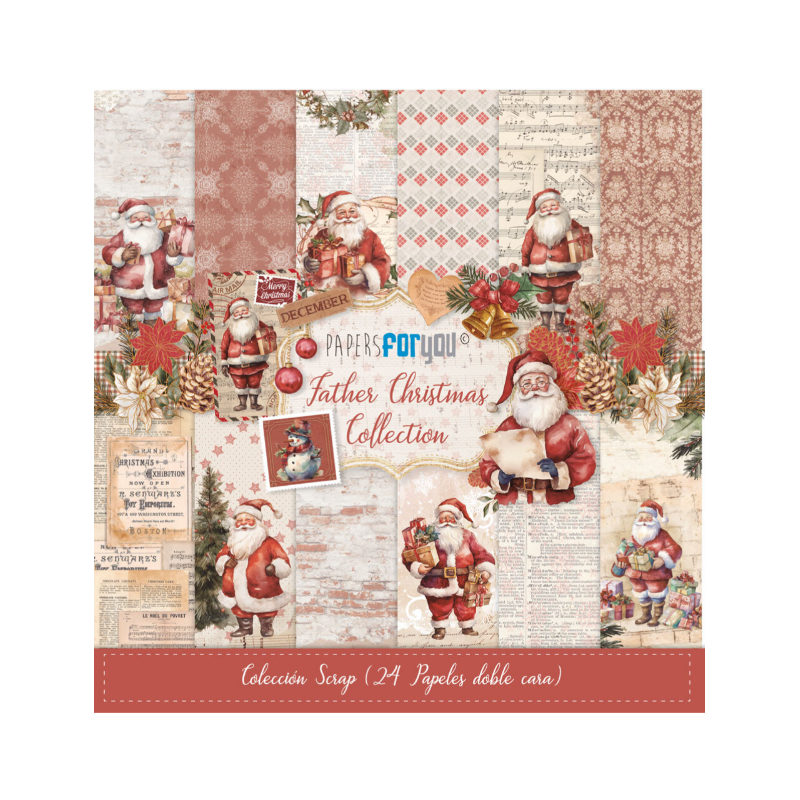 Papers for you 6x6 Father Christmas Mini Scrap Paper Pack (24pcs) PFY-12346