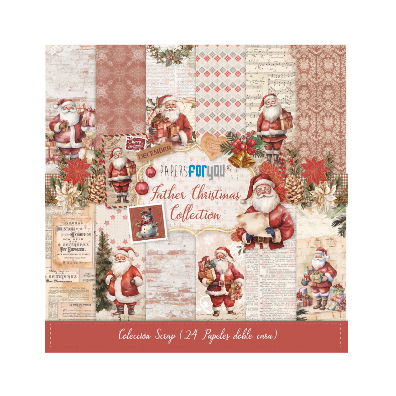 Papers for you 8x8 Father Christmas Midi Scrap Paper Pack (24pcs) PFY-12344