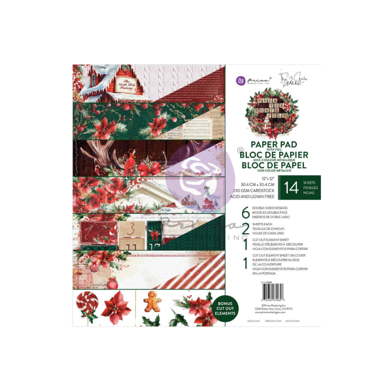 Prima Marketing From the North Pole 12x12 Inch Paper Pad 670658