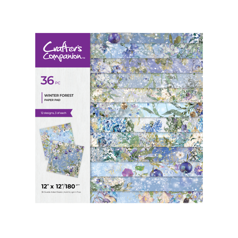 Crafters companion Winter Forest 12x12 Inch Christmas Paper Pad CC-PAD12-WIFR