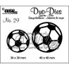 Crealies Duo Dies no. 29 soccerballs 30x30mm-40x40mm