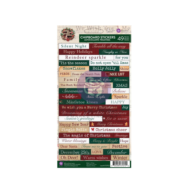 Prima Marketing From the North Pole Chipboard Stickers (49pcs) 670702