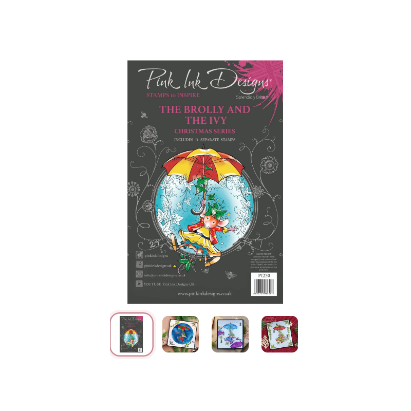 Pink Ink Designs • Christmas Series Clear Stamp Set The Brolly & The Ivy  PI250