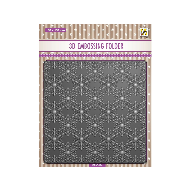 Nellie's Choice • 3D Embossing Folder Background Christmas Snowflakes EF3D074