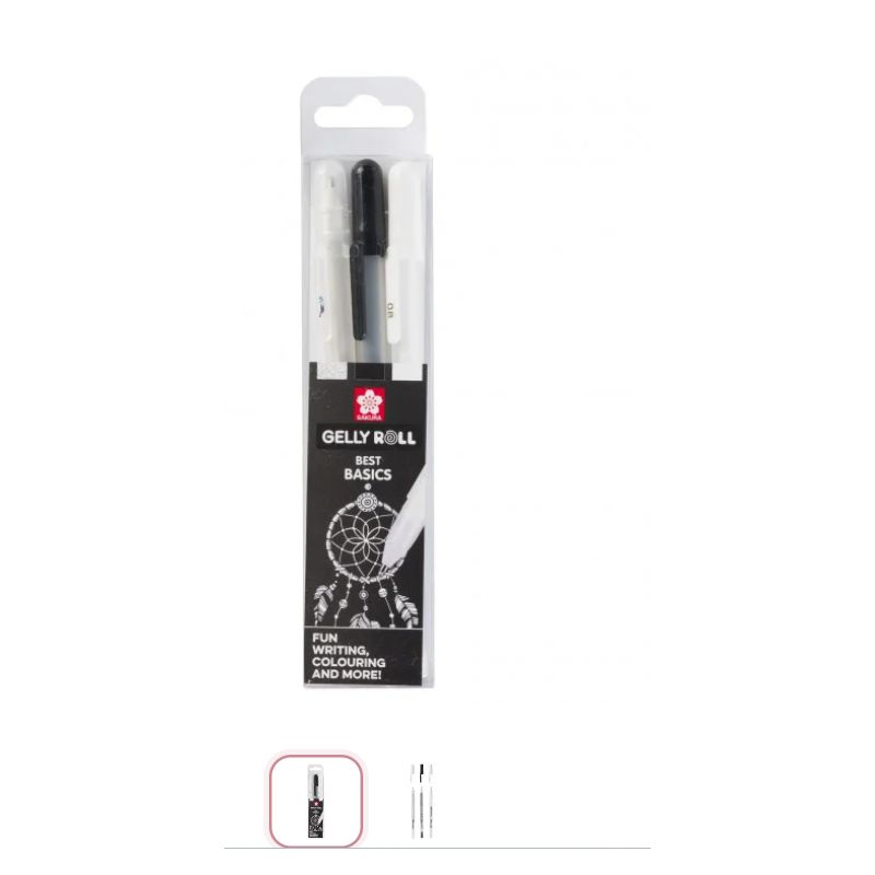 Sakura • Gelly roll gel pen Black, White & Transparent  POXPGBMIX3B
