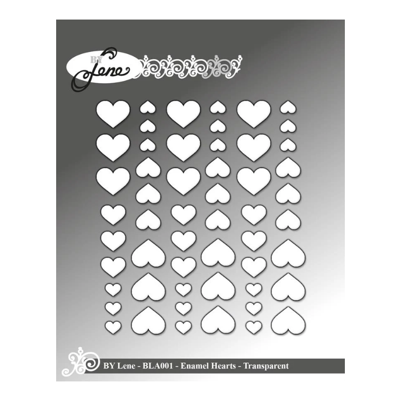 BY Lene Enamel Hearts "Transparent - 54pcs" BLA001