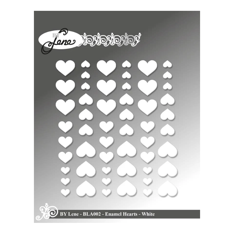 BY Lene Enamel Hearts "White - 54pcs" BLA002
